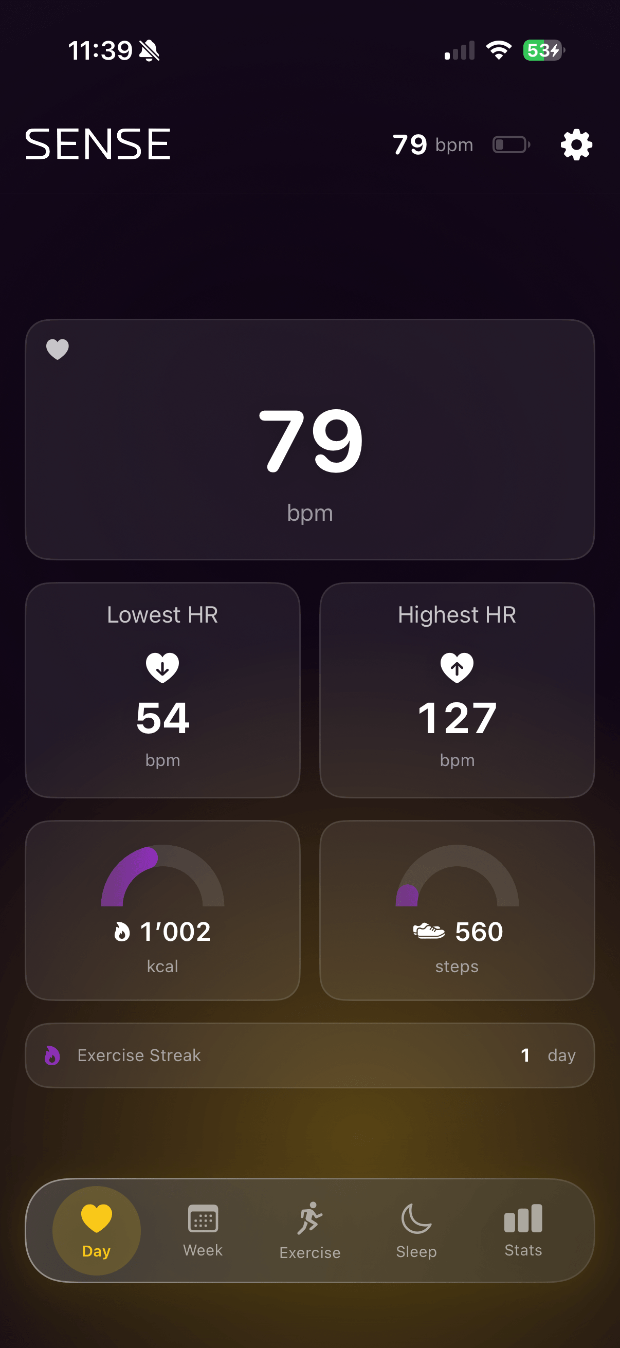 Sense - Daily Companion sleep analysis screen